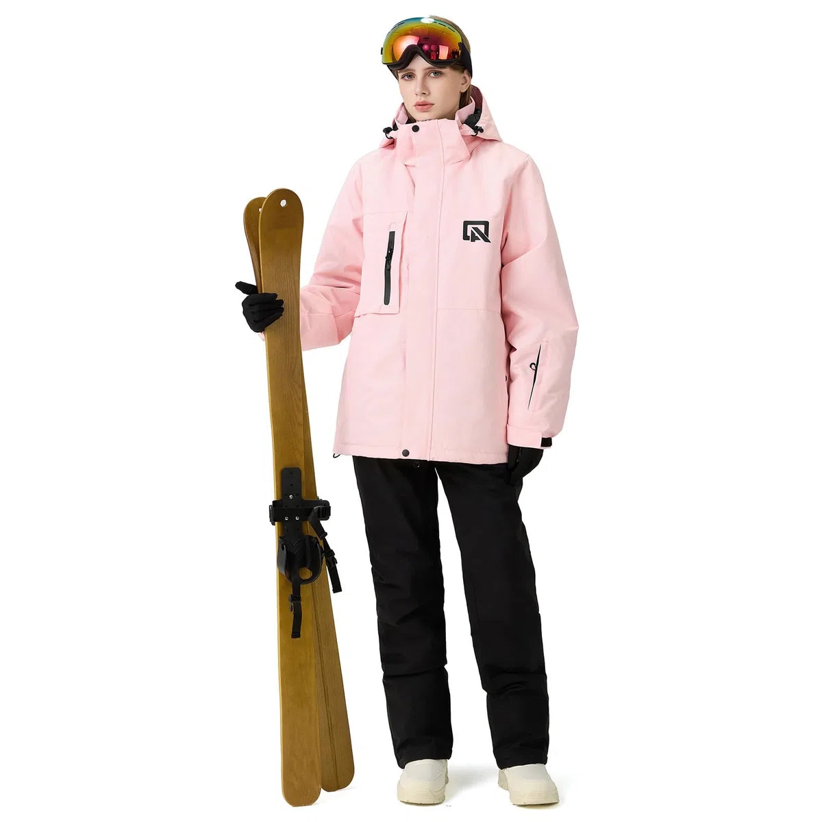 HOUZONIY Combinaison de neige pour femme, veste de ski et pantalon de ski, combinaison de neige imperméable et chaude, veste d'hiver avec capuche amovible pour le ski, le snowboard