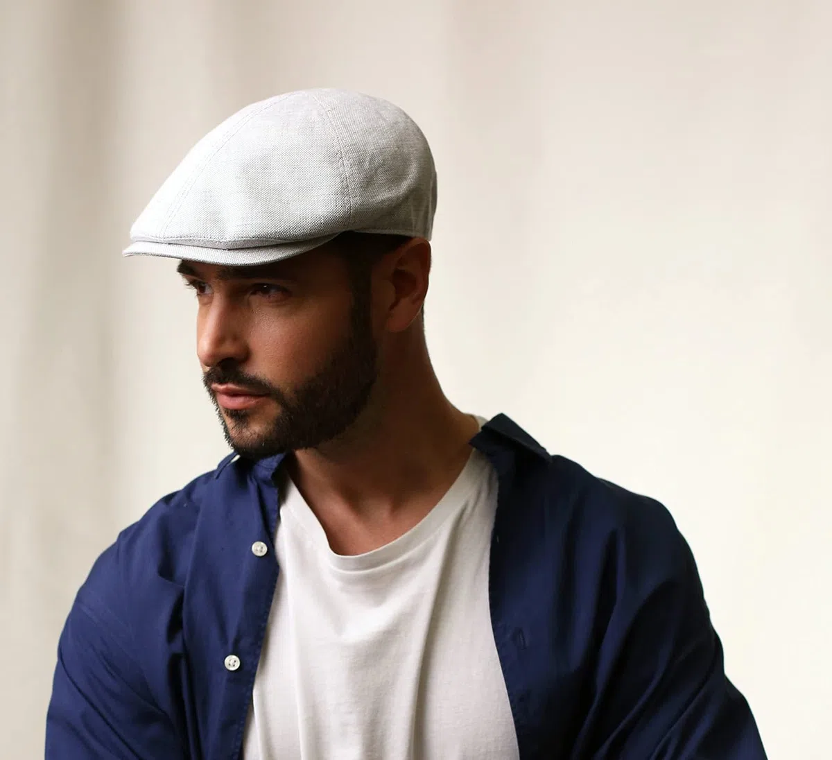 Béret Casquette Plate Homme Femme Classic Cap Lin
