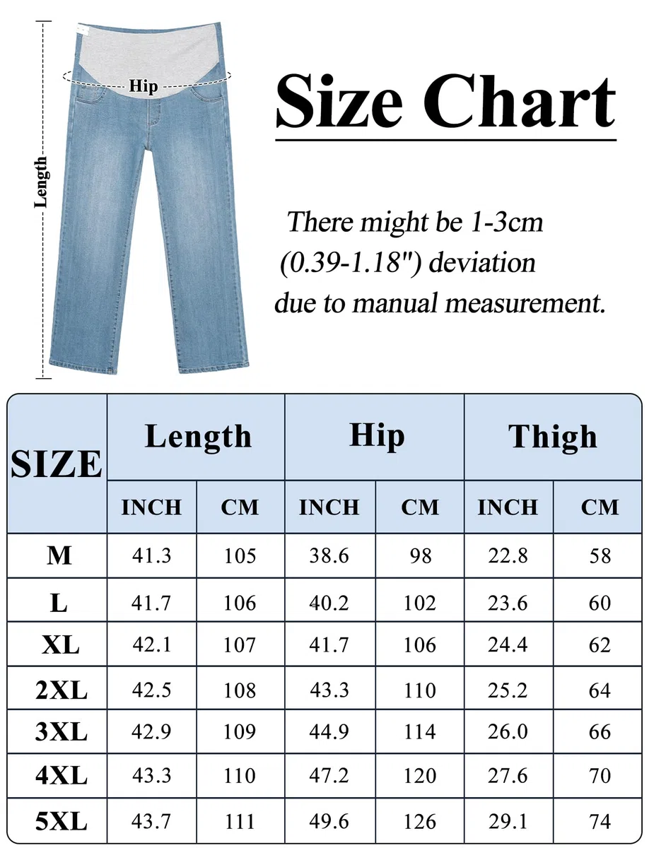 FEOYA Femmes Jean de Maternité Dames Pantalons de Sol Haute Taille Grossesse Pantalon Vêtements Jambe Large Pantalon Printemps Automne M-5XL
