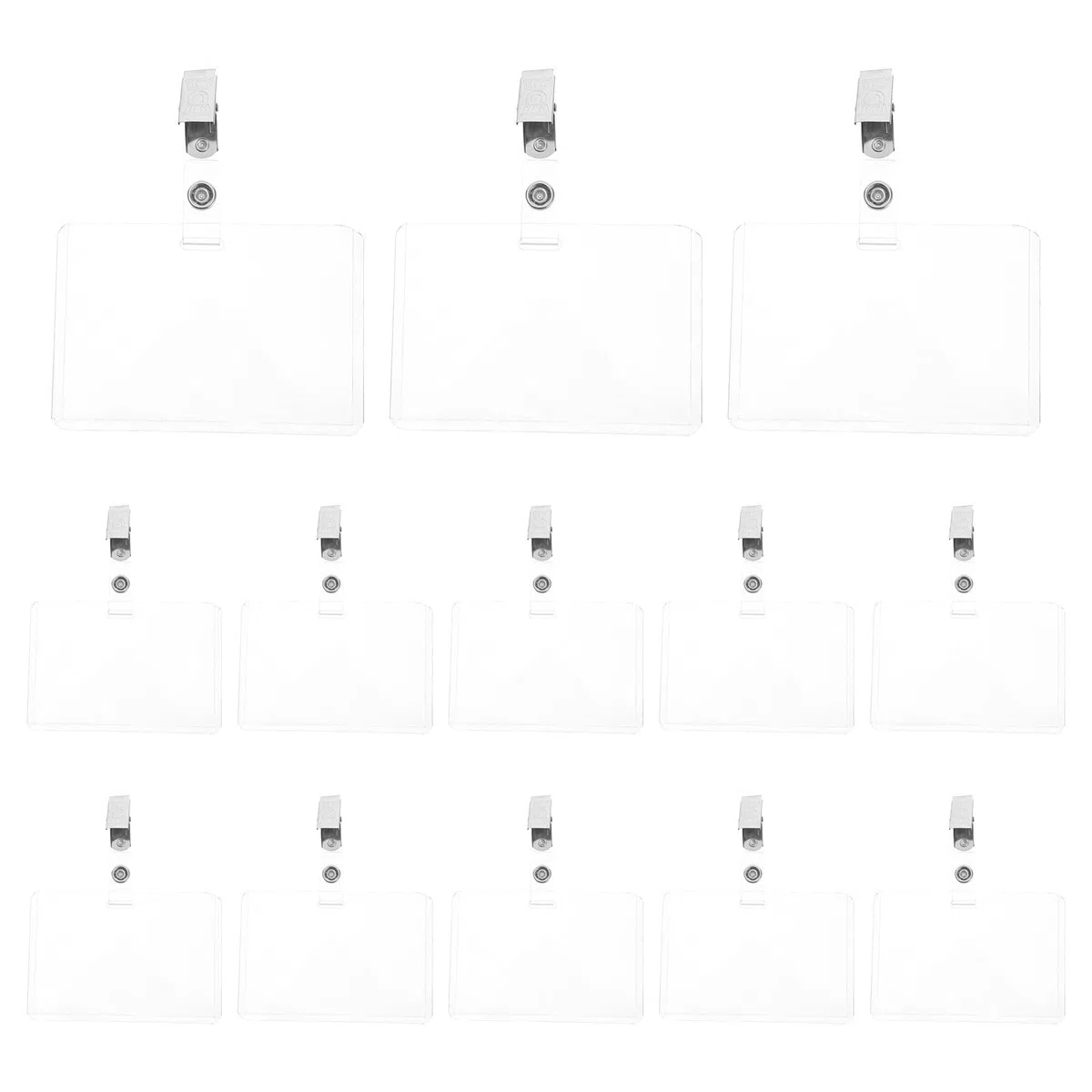 COHEALI 50 Ensembles Porte-badge Rigide avec Clip en Plastique et Fer, Résistant la Casse la Flexion, pour Bureau et Usine, Porte Carte D'identification Transparent et Étanche