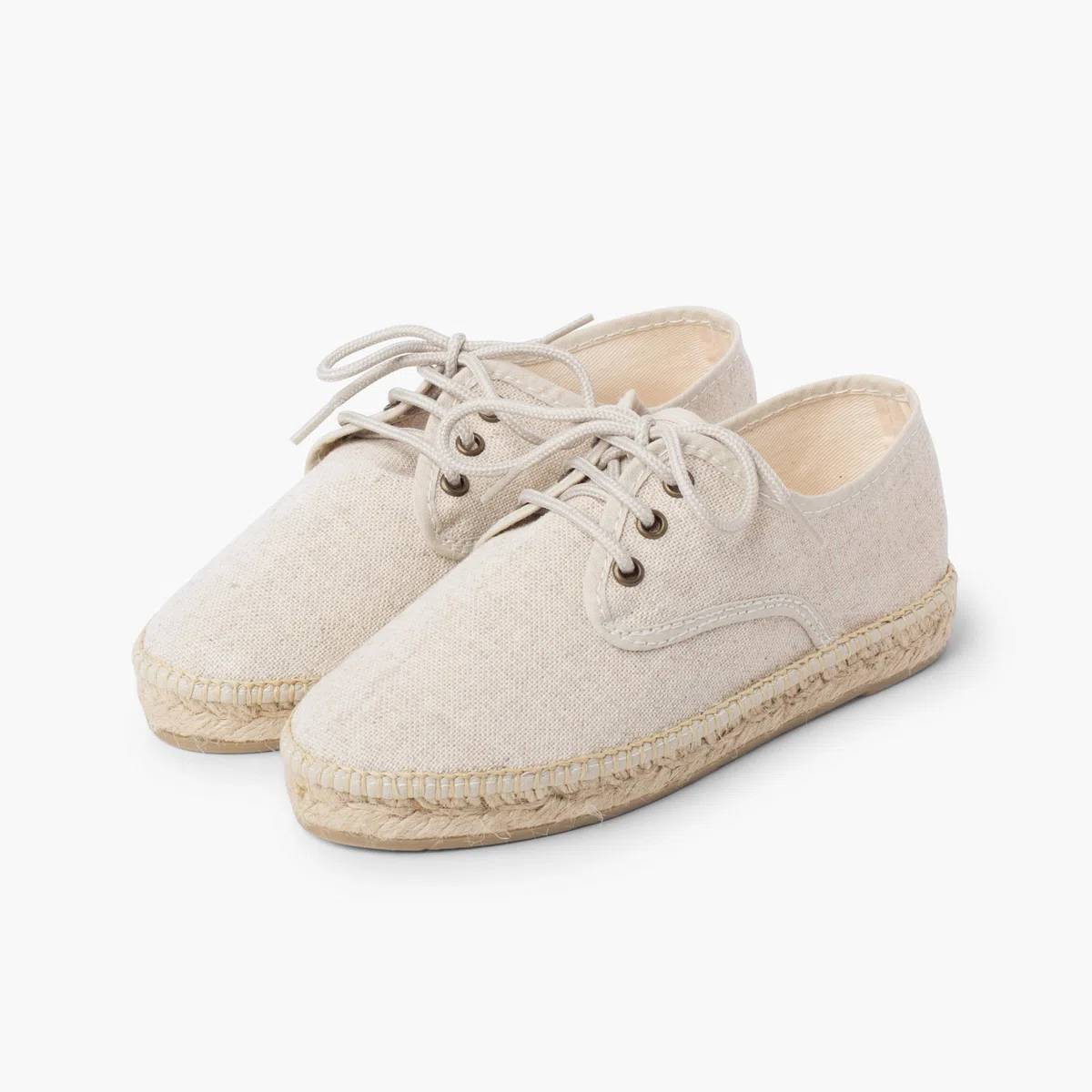 Pisamonas Chaussures Blucher en Lin avec Semelle façon Espadrilles