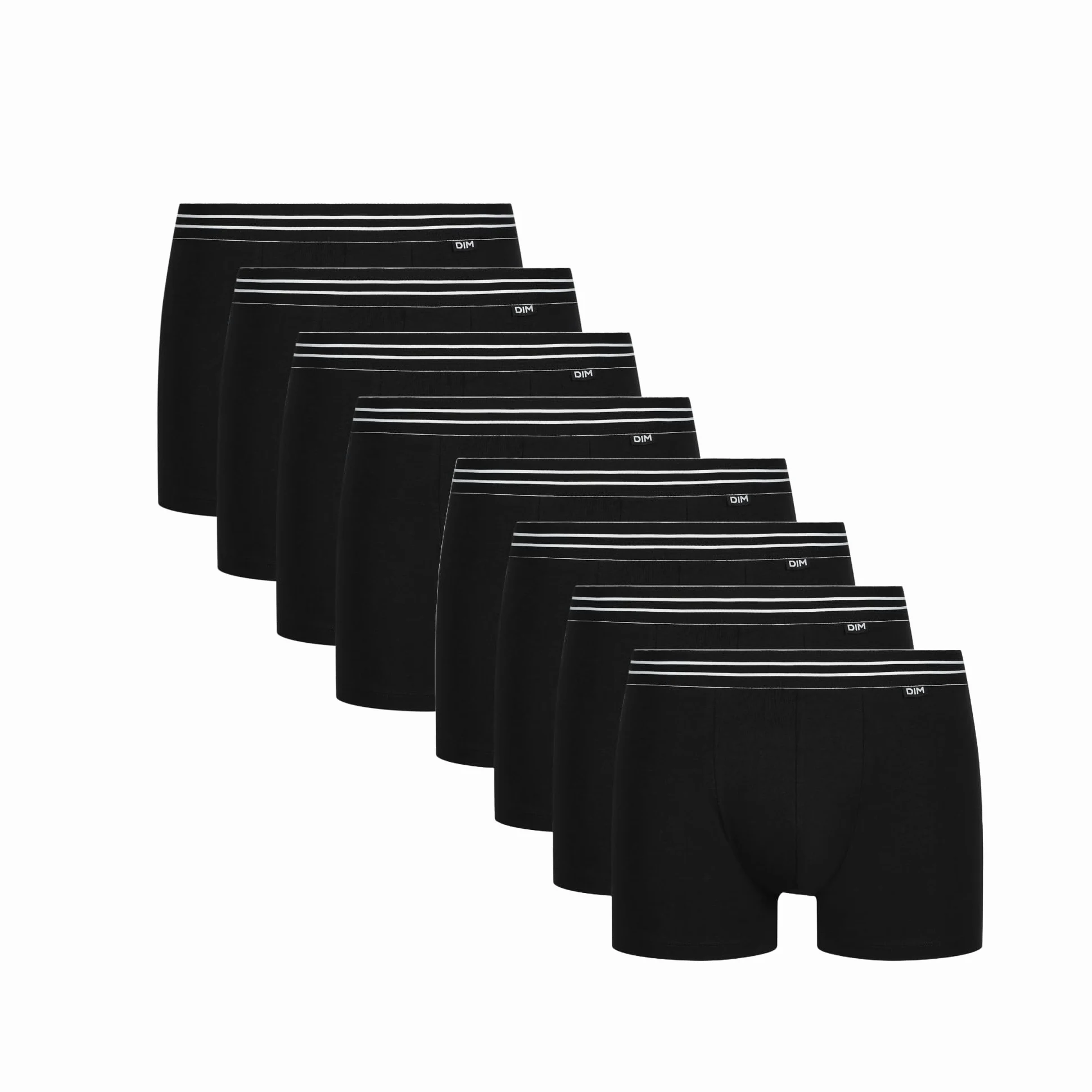DIM Boxer Homme Lot de 8 | Ecodim Coton Stretch Confortable | Maintien Quotidien | Ceinture Classique