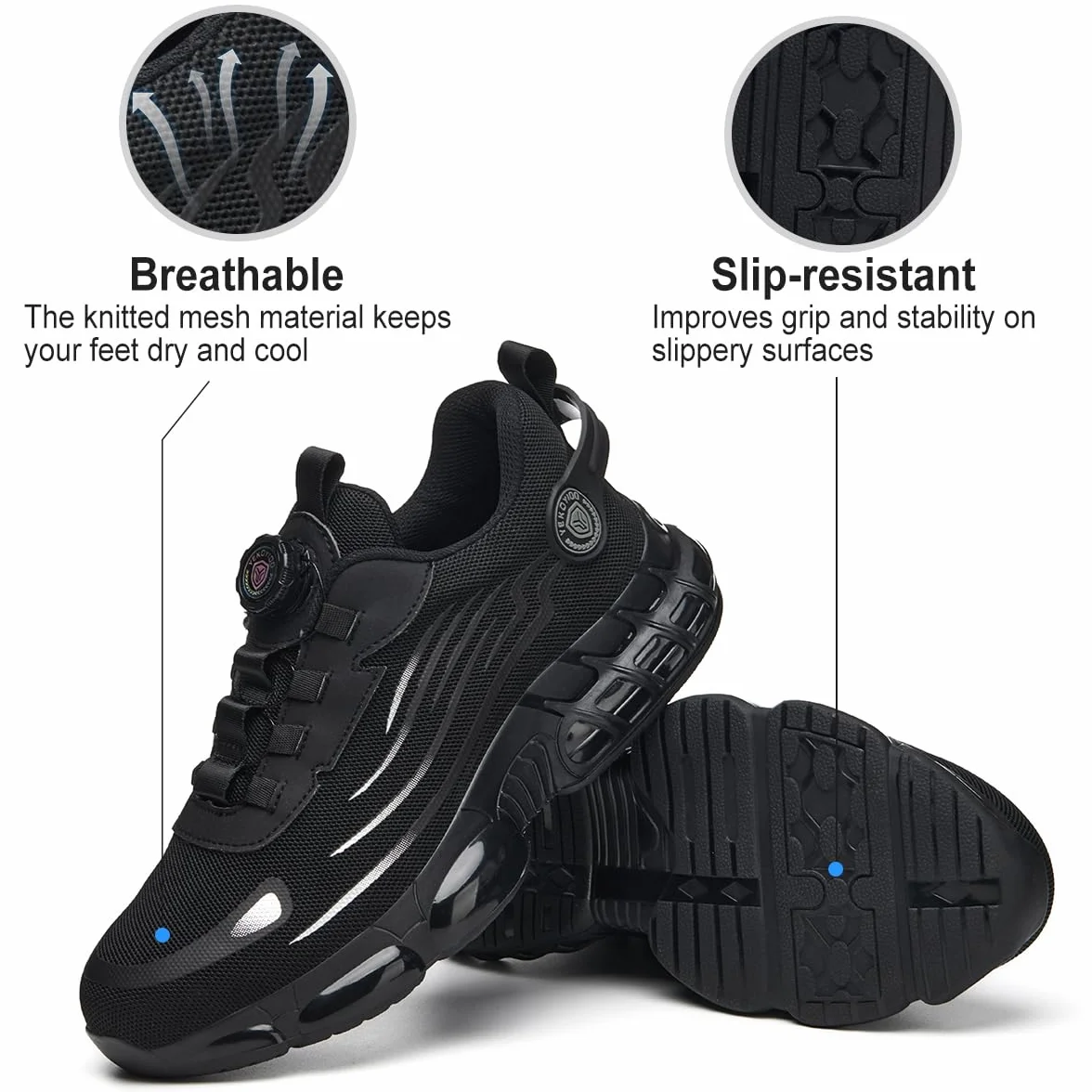 Chaussures de Sécurité Hommes Femmes Légère Basket de Securite Chaussures de Travail Embout Acier Confortable Antidérapante 38-46 EU