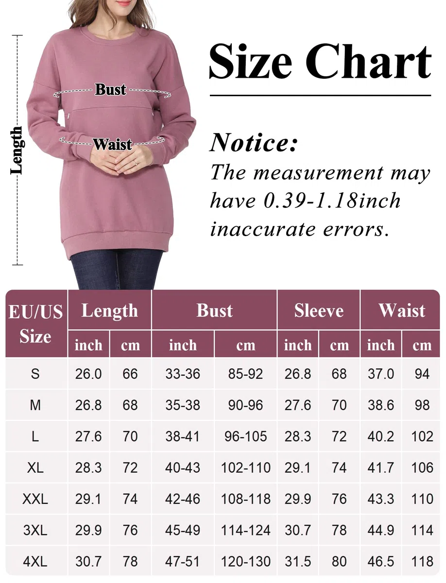 FEOYA Pull Allaitement Femme Sweatshirts de Maternité Grossesse Chaud Tops Blouse Manches Longues Hauts Automne Hiver