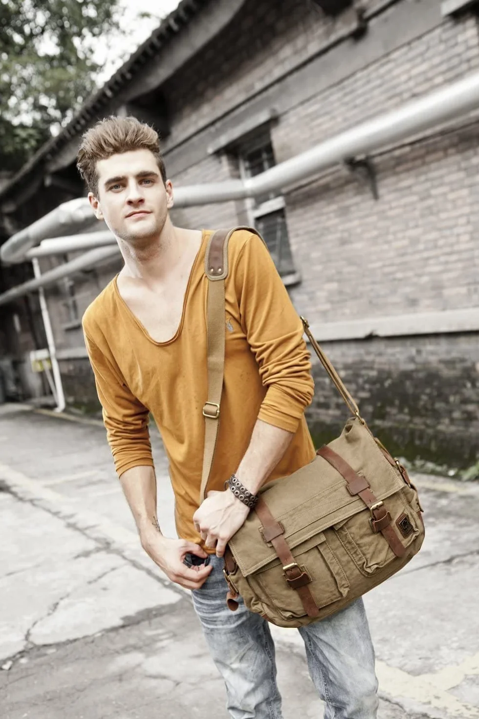 Sac Bandoulière Eysee en Toile pour Femme et Homme Sac Cartable