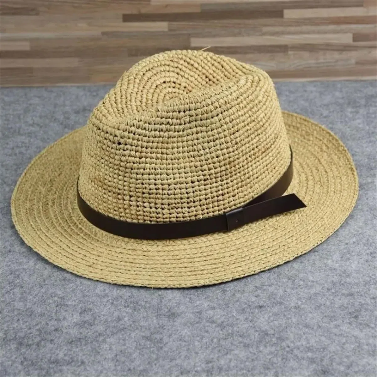 Mnjyihy Chapeau De Paille Raphia Grande Taille Pour Homme Chapeau De Soleil Pour L'été Les Vacances En Plein Air La Plage Le Panama