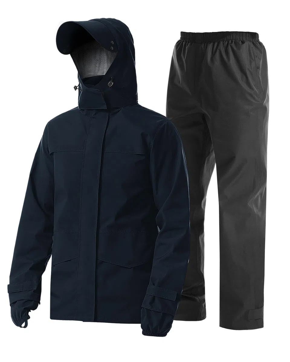 Coutyuyi Homme Veste de pluie, légère et imperméable,pliable avec capuche rangeable,pour activité en plein air,cycle
