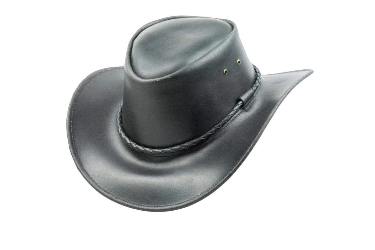 Black Jungle Kimbolton - Chapeau de Cowboy en Cuir - Chapeau de Western - Chapeau Australien