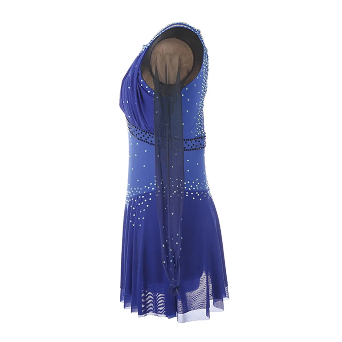 Robes De Patinage Artistique for Femmes, Manches Longues, Cristaux, Vêtements De Patinage Élastiques for La Compétition Et La Performance