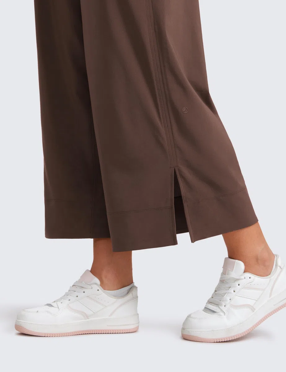 CRZ YOGA Pantalon Capri léger à Jambe Large pour Femmes Taille Haute Décontracté