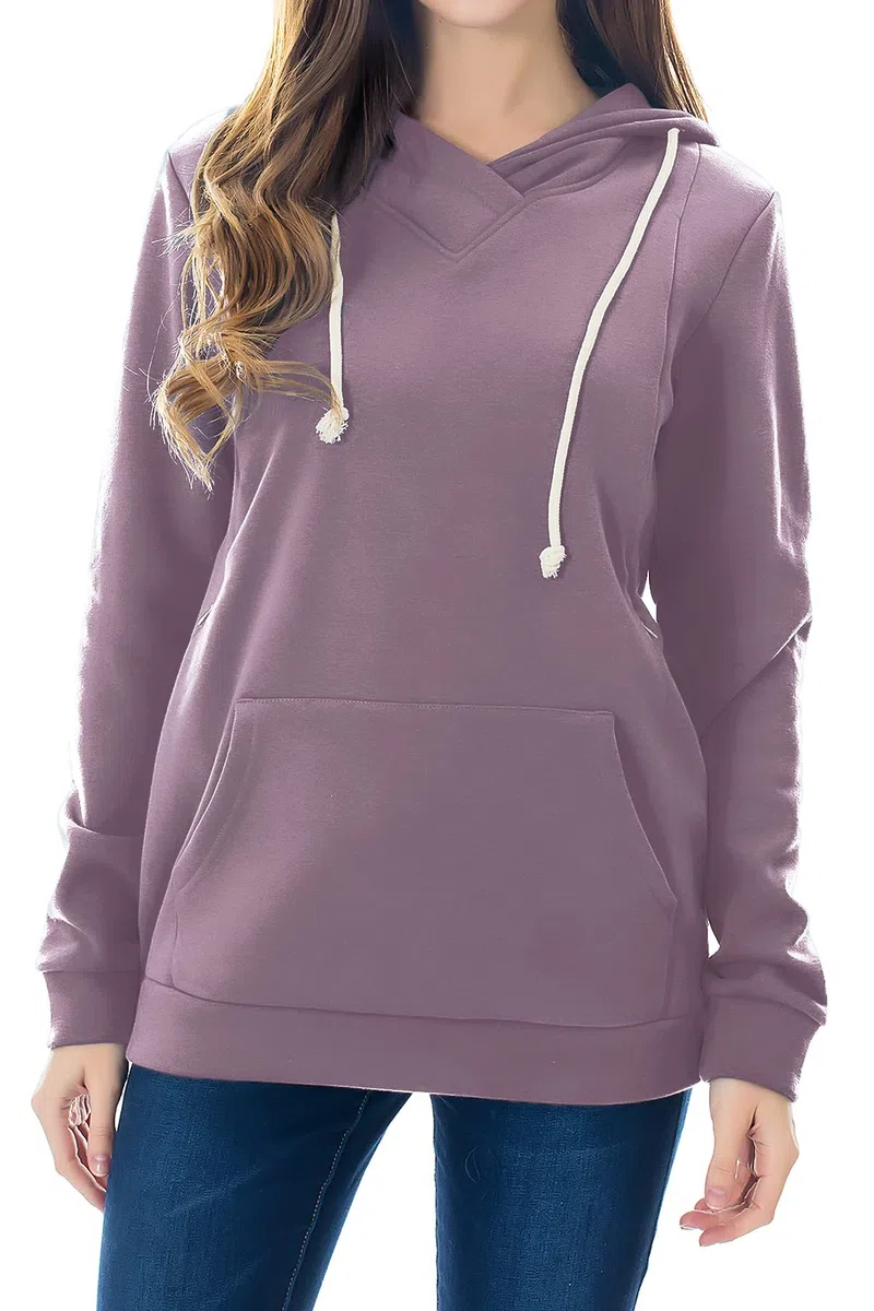 Smallshow Sweater à Capuche d'allaitement Toison Maternité Pull Sweat-Shirt pour Allaitement