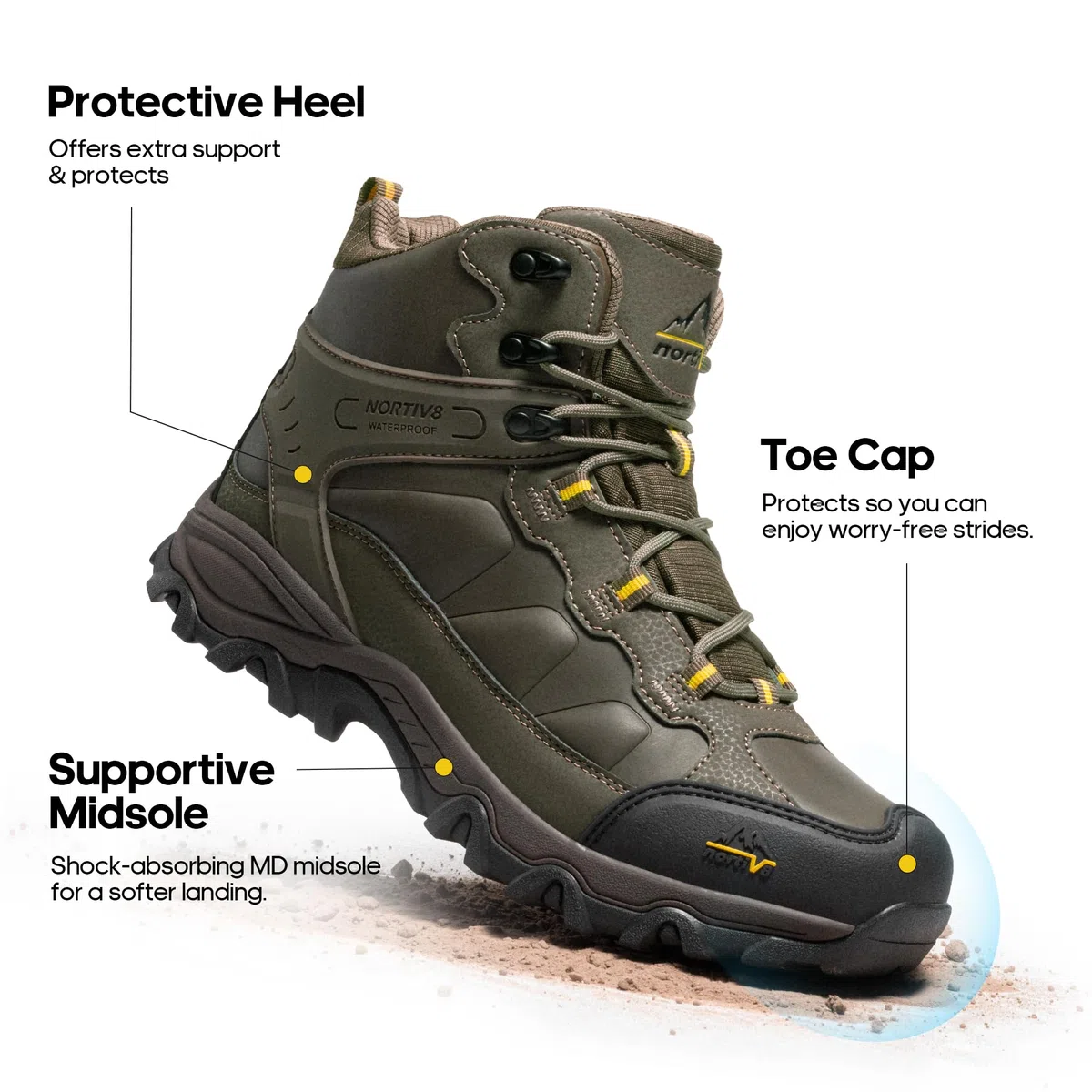 NORTIV 8 Chaussures de Randonnée Hommes Bottes Antidérapante