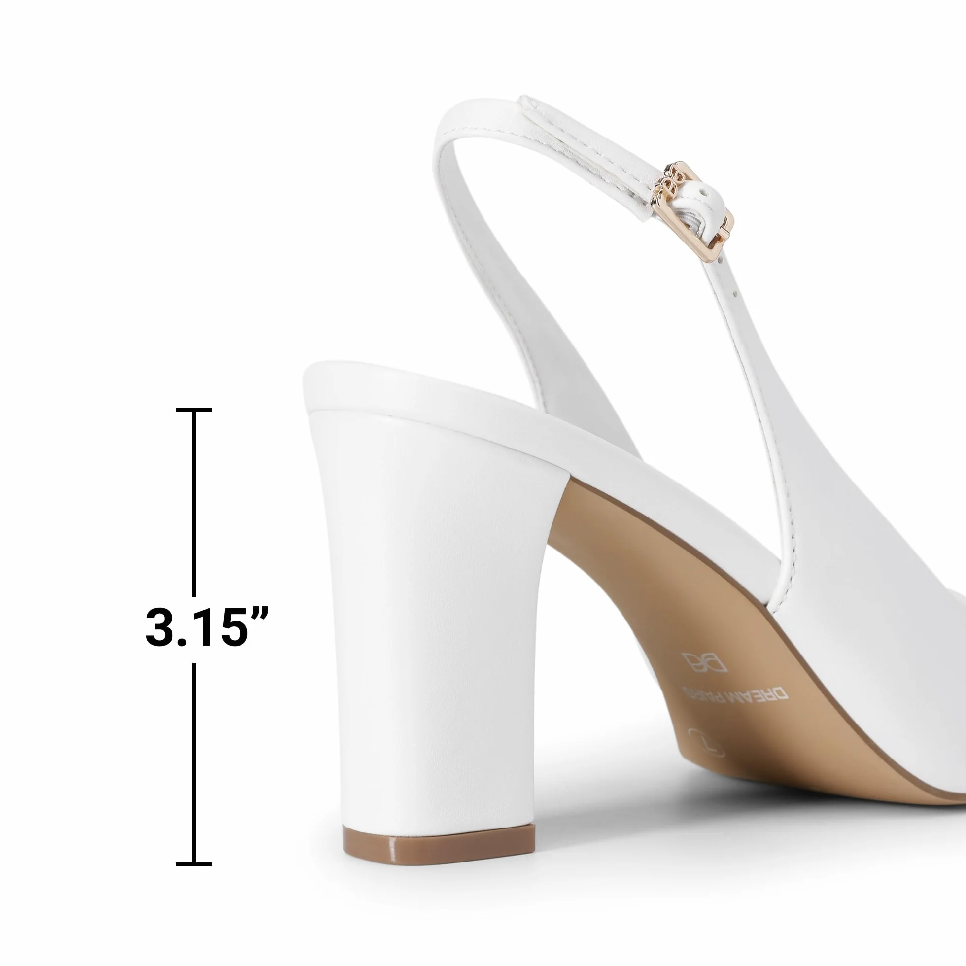 DREAM PAIRS Escarpins Femme Slingback Bout Pointu Talon Carré Chaussures à Talon Bloc Confortables Bureau