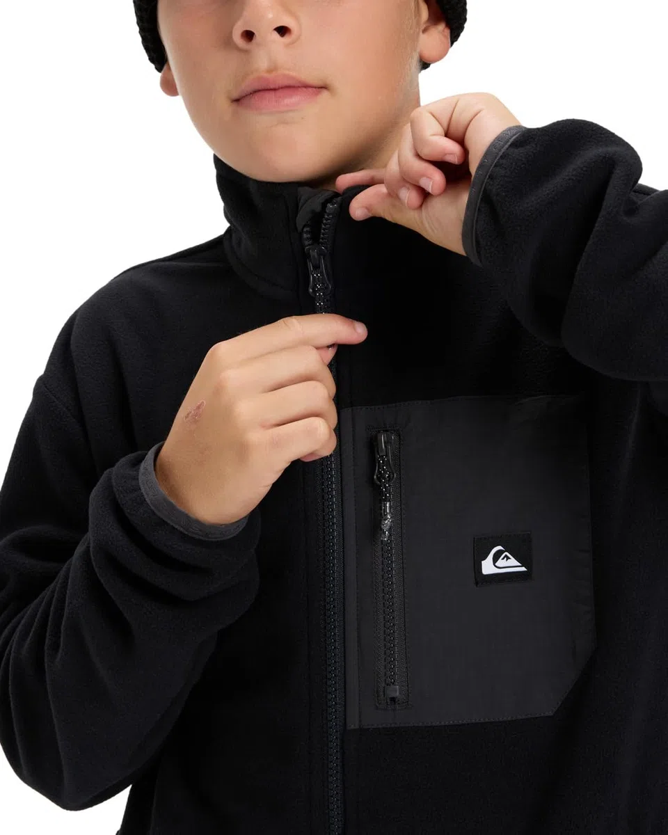 Quiksilver Ice Fields - Polaire zippée - Garçon Enfant 8-16 Ans - 16 - Noir