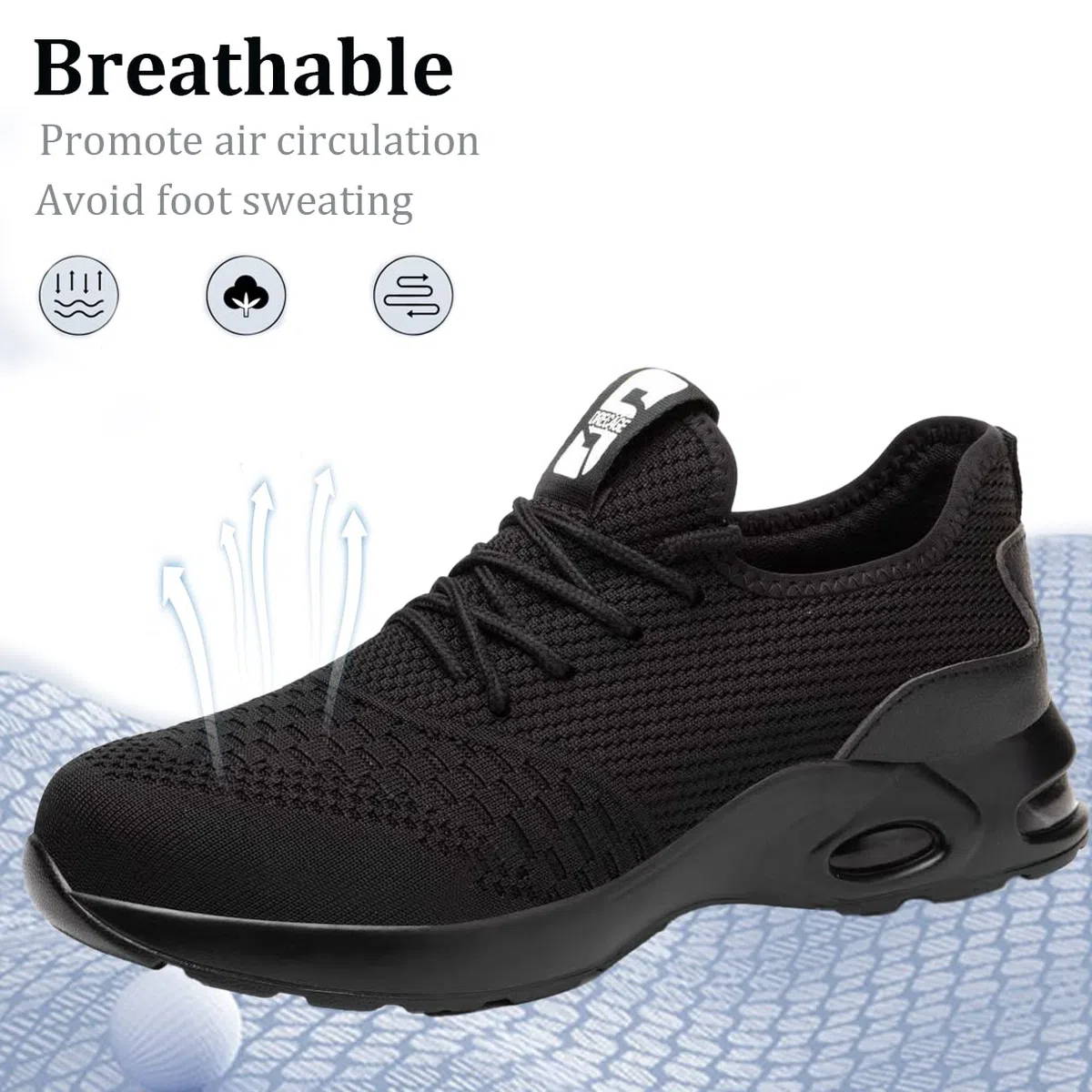 Chaussure de Securité Homme Femme Legere Baskets Securite Chaussure de Travail Vec Embout de Protection en Acier Chaussure de Chantier