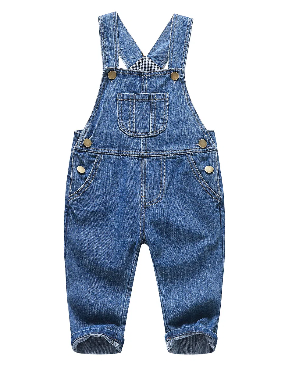 KIDSCOOL SPACE Salopette jean bébé garçon fille denim déchiré