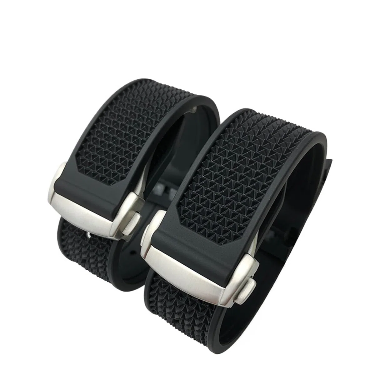 Bracelet de Montre en Caoutchouc et Silicone 20 mm, 21 mm, 18 mm, 19 mm, Compatible avec Les Montres Omega Speedmaster, avec Boucle déployante en Acier(Black Black Black,20mm)