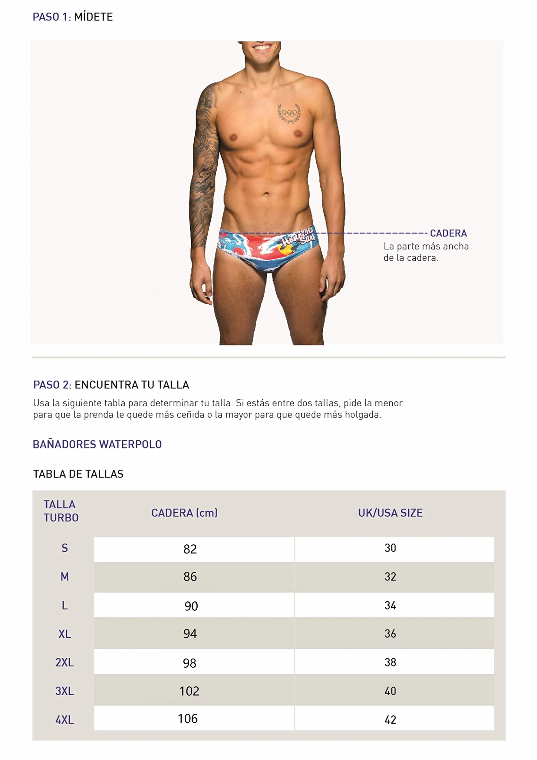 TurboTronic By Z-LINE Turbo - Maillot de Bain Waterpolo Bali Tribal Slip de Waterpolo Competicion Natation et Triathlon Motif d'ajustement Confortable - Bleu - XX-Large