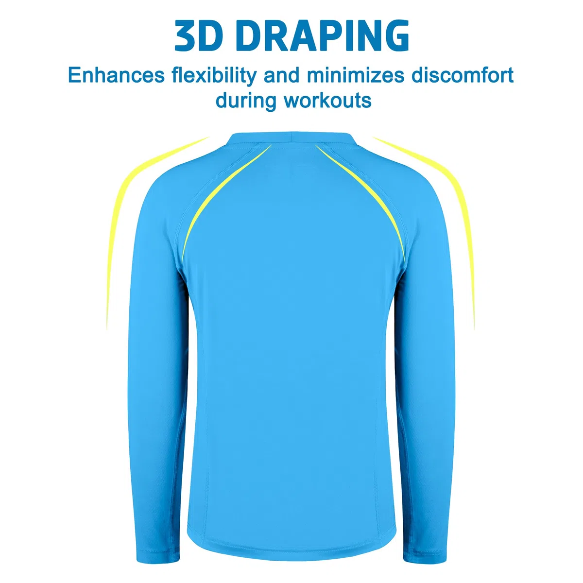 BIG ELEPHANT – Lot de 3 T-Shirts UV à Manches Longues pour garçons – UPF 50+, T-Shirts de Sport à séchage Rapide pour Enfants, Respirants, col Rond