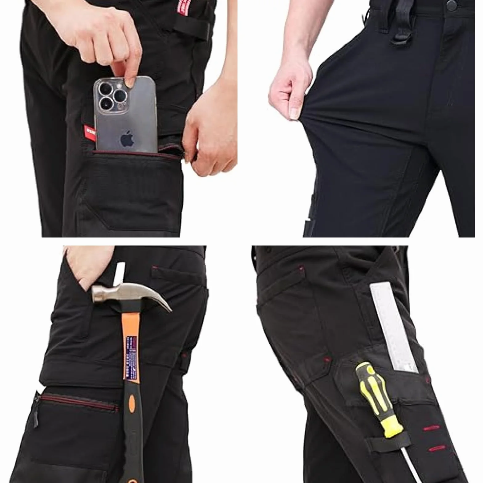 WORK IDEA Short de Travail Stretch pour Homme - Coupe ajustée - Élégance résistante pour Les Plus Hautes