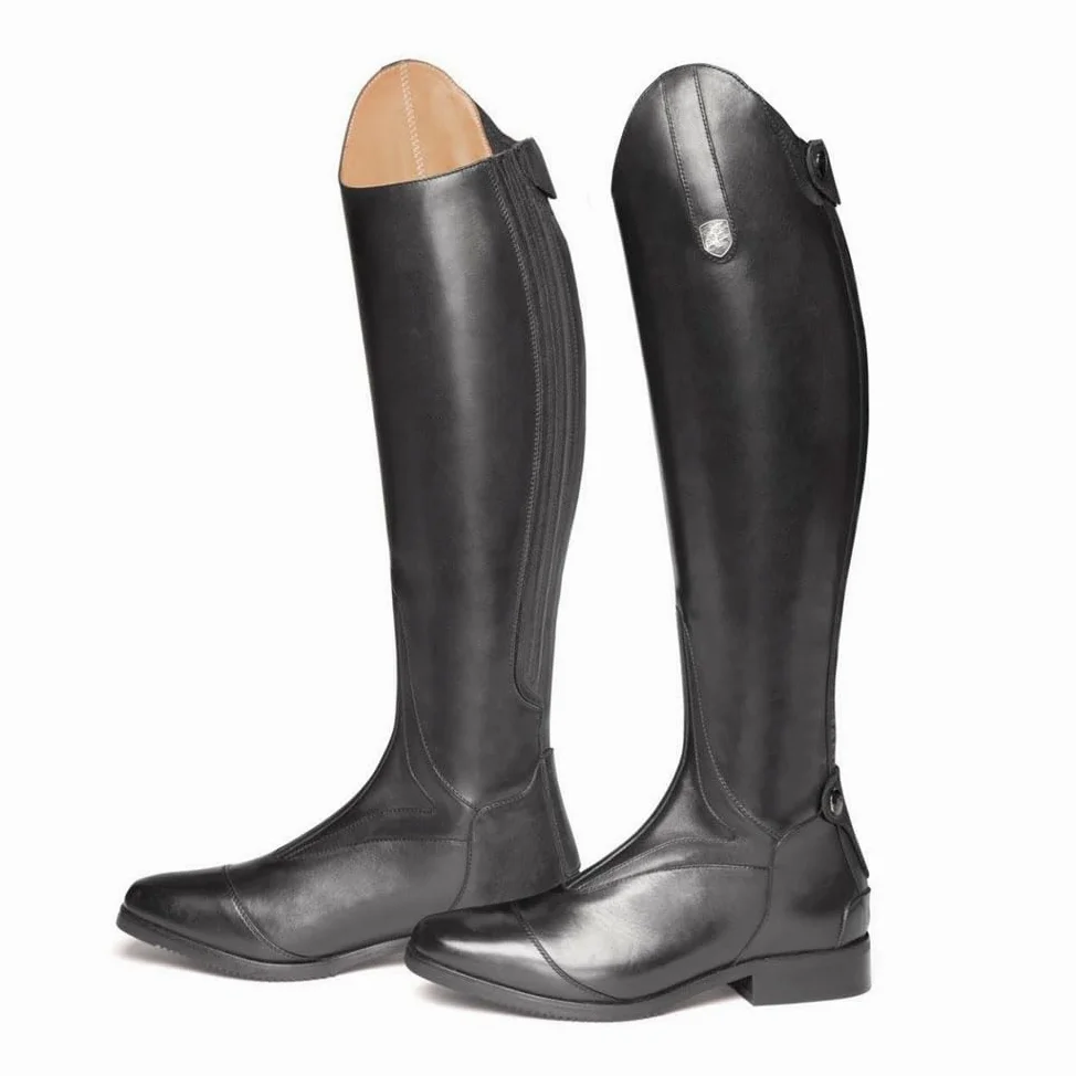 Bottes D'équitation Pour Femmes Bottes De Cheval En Cuir PU Jusqu'au Genou Bottes D'équitation à Fermeture éclair Arrière Pour Dames (Black,38)