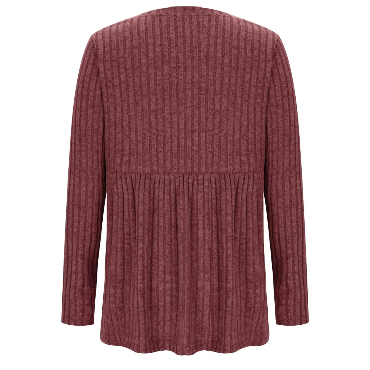 Keepink Haut de maternité uni extensible en tricot côtelé à manches longues pour femme - Pull ample - Tunique ample - Pull d'allaitement confortable pour la grossesse et le repos prénatal