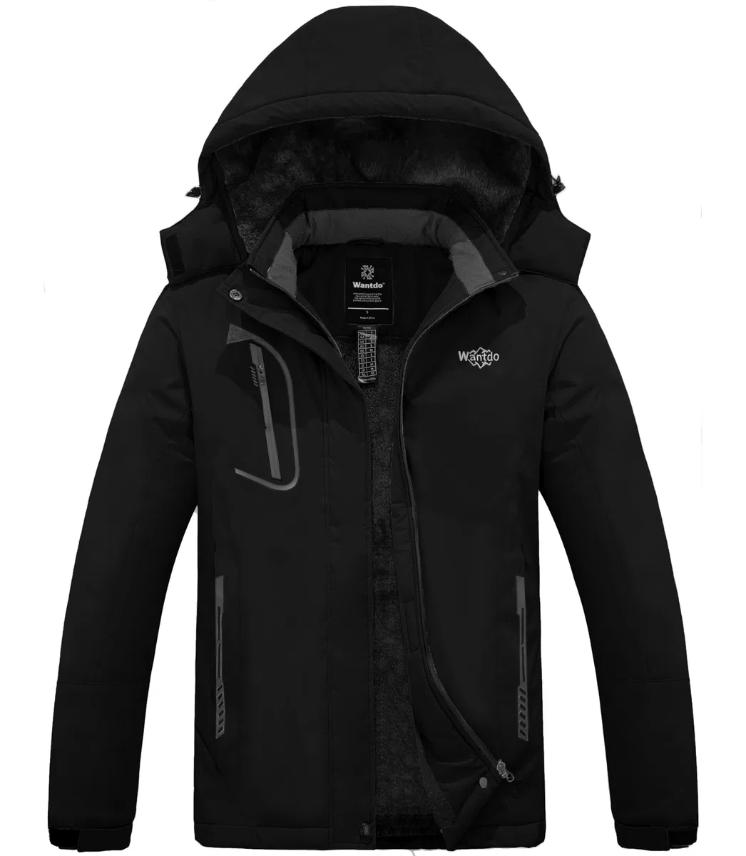 Wantdo Femme Manteau d'hiver Snowboard Outdoor Parka Randonnée Grande Taille Veste de Pluie Imperméable Blouson de Ski Décontracté Coupe-Vent