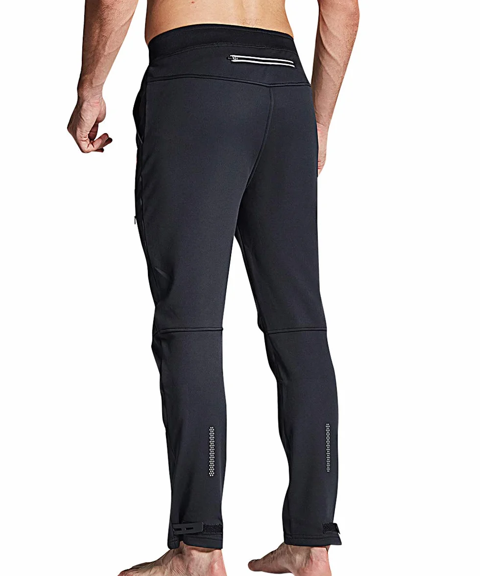 Souke Sports Pantalon de Cyclisme pour Homme avec Poches Zippées étanche Pantalon VTT Homme Thermique pour Hiver Long Respirant Pantalon de Sport pour Fitness Camping Escalade Course à Pied et Ski