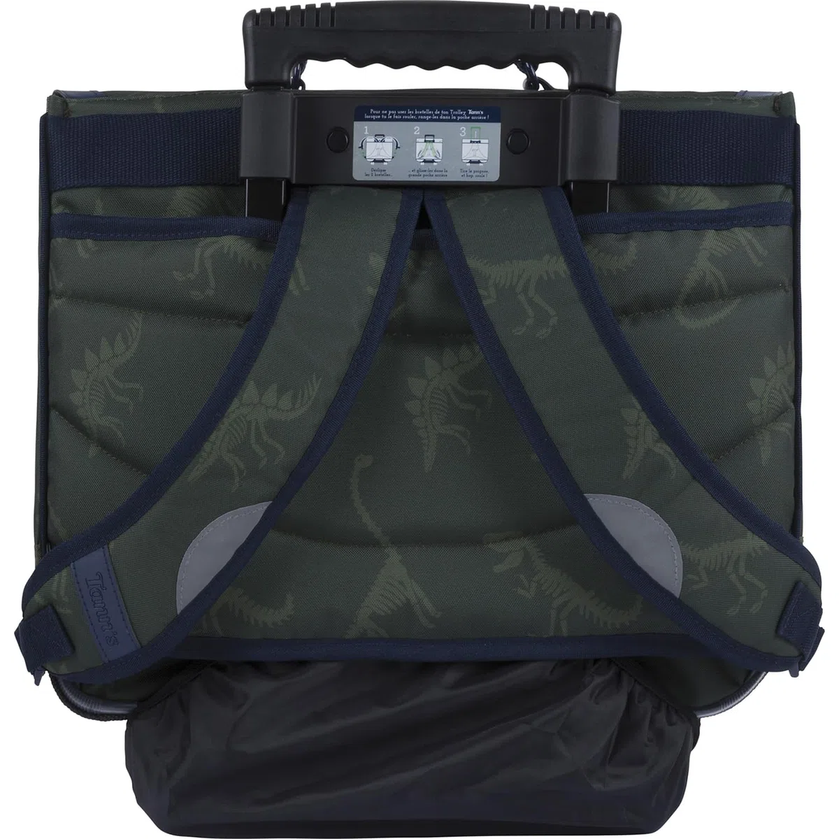 Tann's - Cartable à roulettes 38cm Les Fantaisies Alexandre Vert - Broderie Ballons Basket Foot Rugby - Cartable trolley garçon 2 Soufflets - CP CE1 CE2