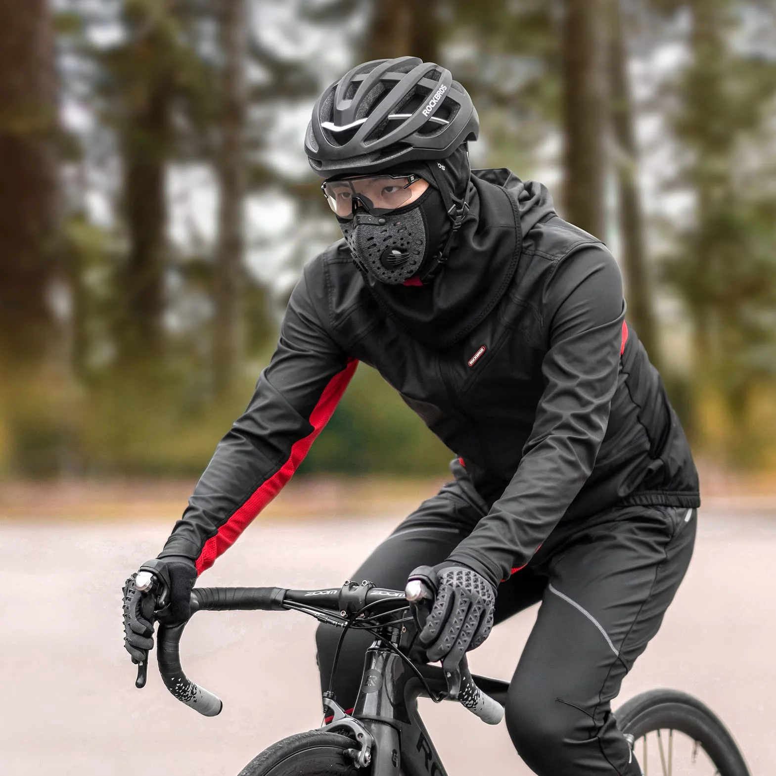 ROCKBROS Veste de Cyclisme Homme d'hiver Polaire, Veste VTT Homme Thermique Coupe-vent, Veste de Sport Respirant Chaud pour Hommes Femmes Noir M-4XL