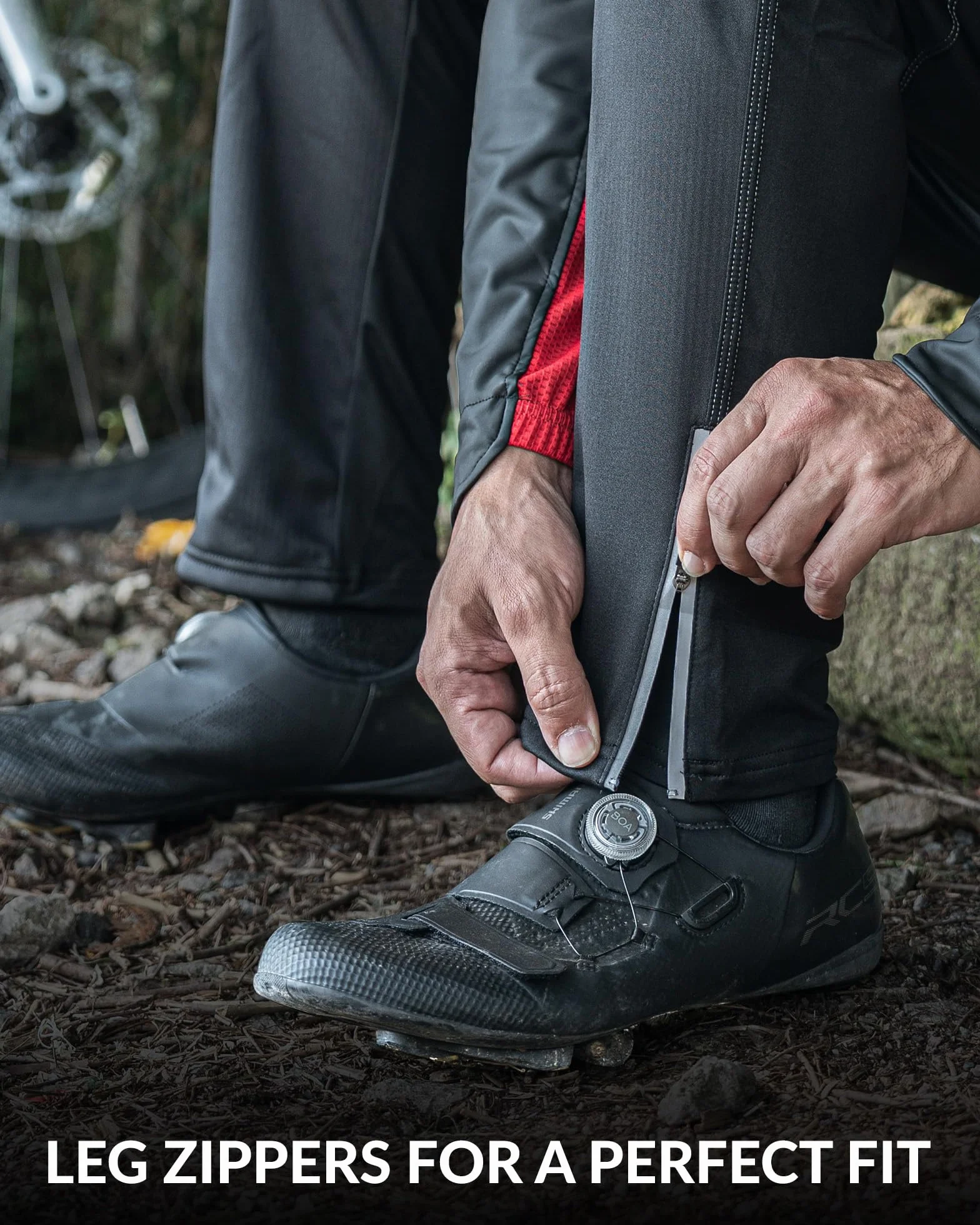 ROCKBROS Cyclisme Pantalon Polaire Vélo VTT Homme pour Sport d'hiver Thermique Coupe-Vent Imperméable Réfléchissants Noir M-4XL