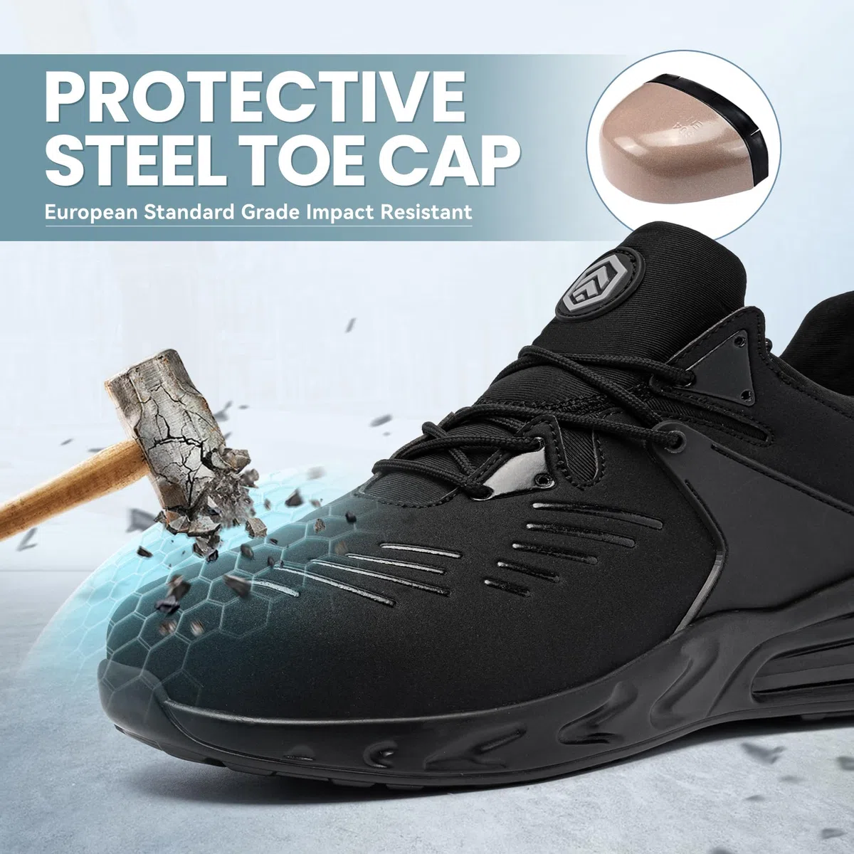LARNMERN PLUS Chaussures de Sécurité Imperméable Antidérapant SRC Basket de Sécurité Homme Femme Légère Mi-Mollet Chaussures de Travail Confortable Facile à Laver Amortissement 36~47EU
