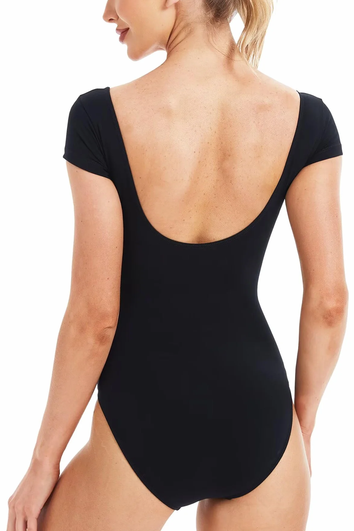 Danse Classique Justaucorps, Femme Manche Courte Col en V Body Danse
