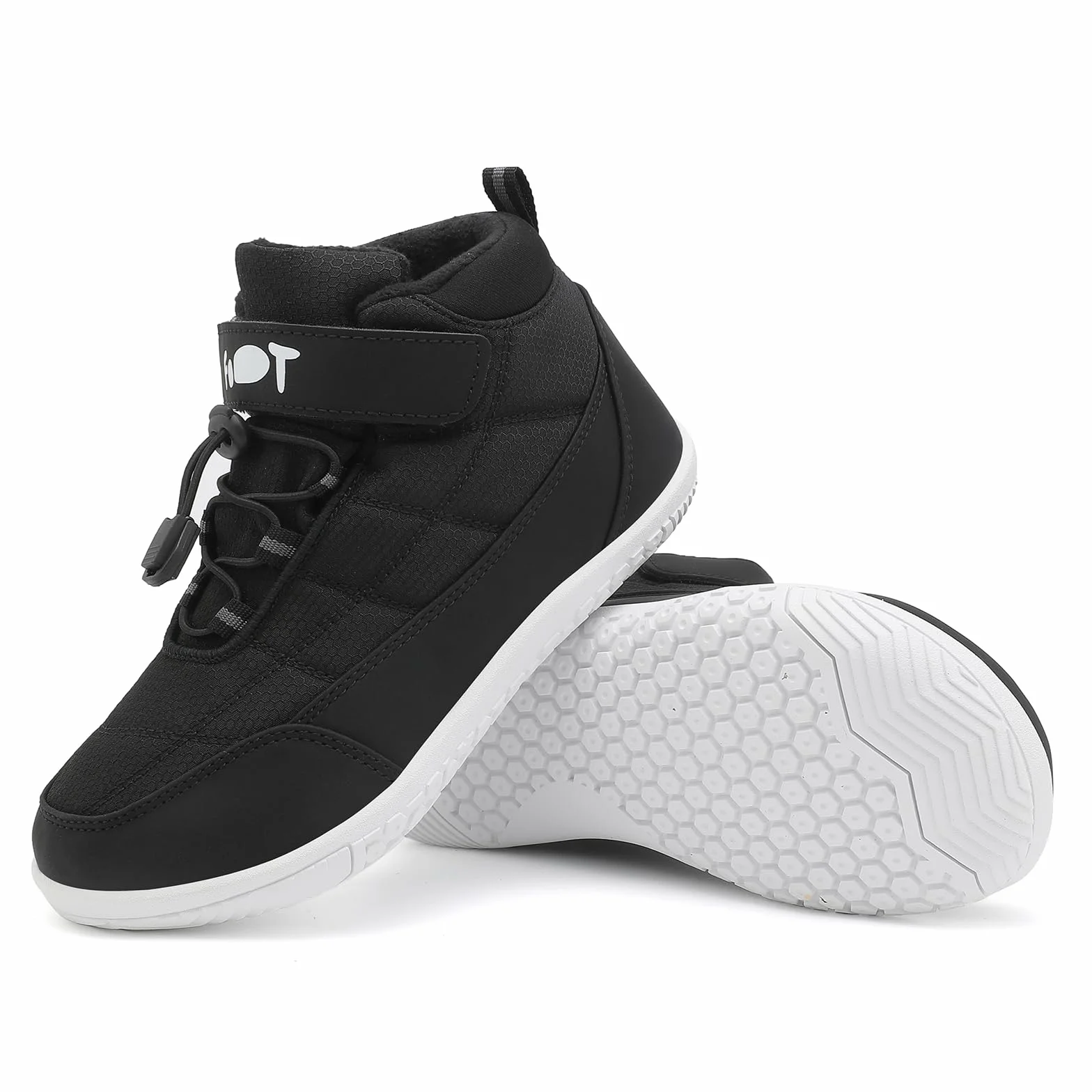 Wizshoe Chaussures Pieds Nus Enfants Trail Garcons Fille Minimaliste Barefoot Bottes Baskets Running Sneakers Léger Respirantes Antidérapantes Transition Printemps Automne Noir 34EU