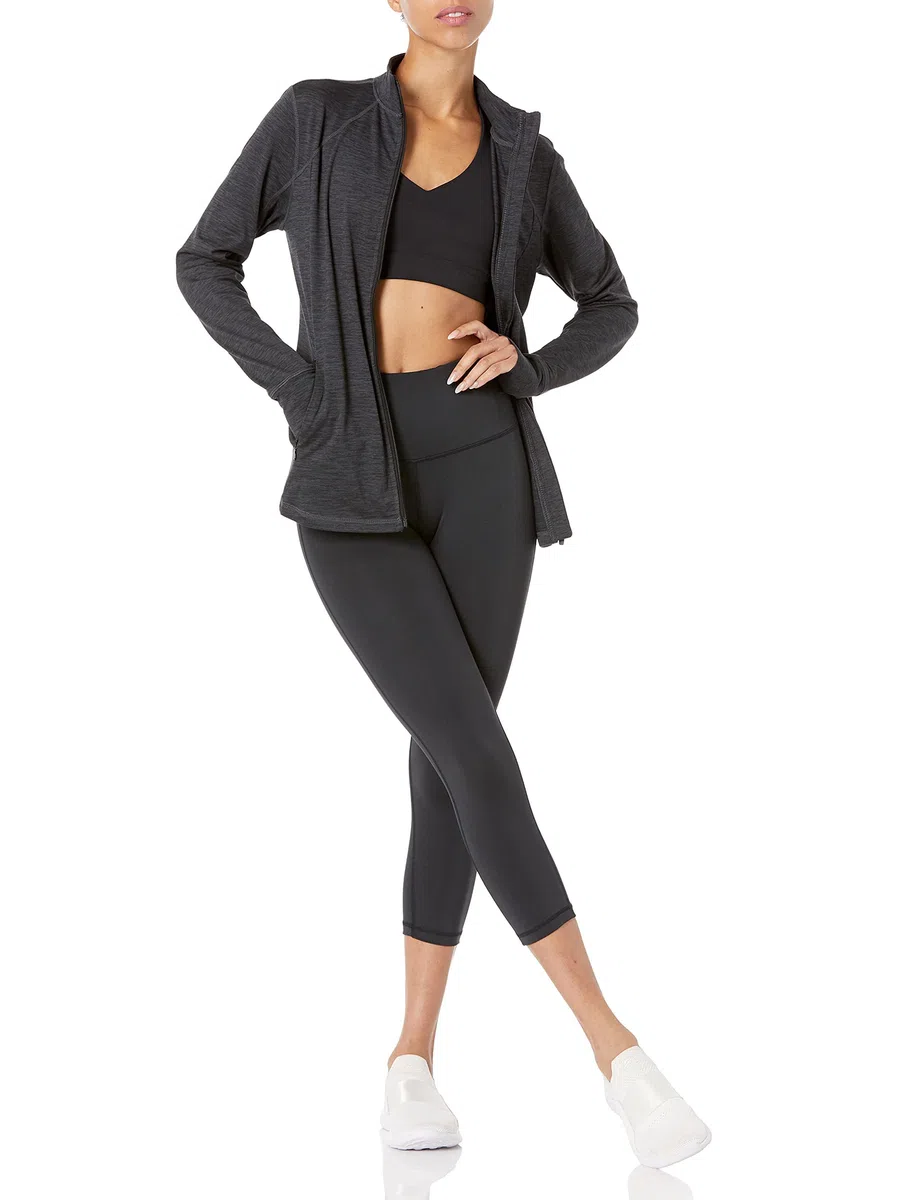 Amazon Essentials Veste Entièrement Zippée en Tissu Brossé Tech Stretch - Couleurs abandonnées Femme