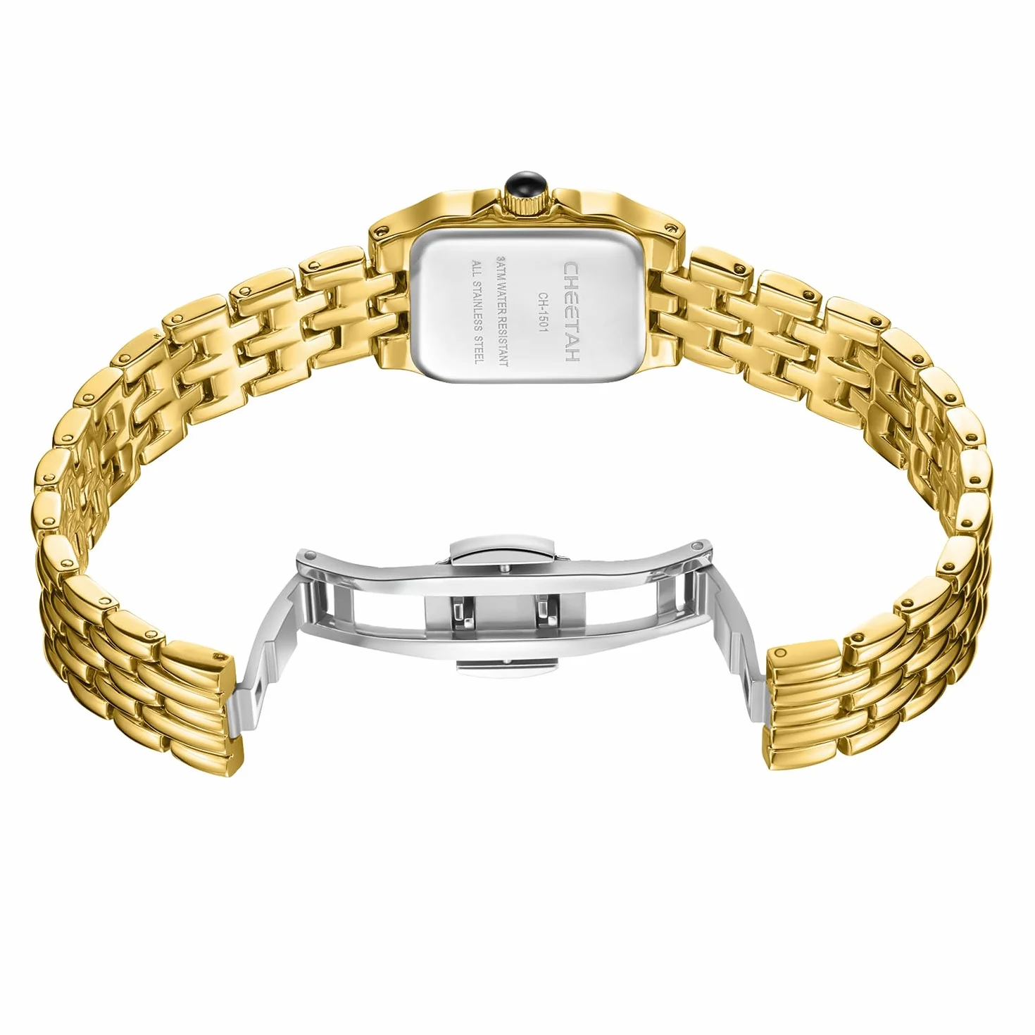 CHEETAH Montres pour Femmes à Quartz Analogique avec Bracelet Vintage, Boîtier Rectangulaire, Cadran Romain, Montre-Bracelet Numérique étanche Acier Inoxydable Petit Cadran pour Femmes et Filles