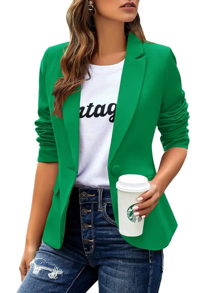 Cicy Bell Blazer décontracté à manches longues pour femme - Pour le bureau et le travail