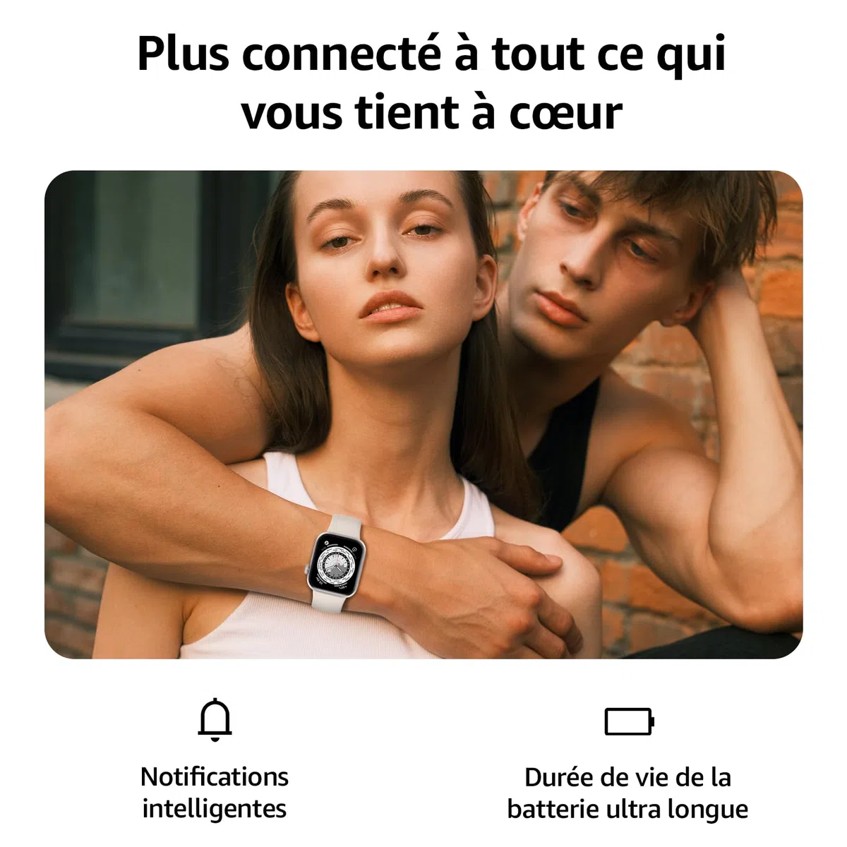 Smartwatch 1.85" HD Appel Bluetooth 140+ Mode Sport Moniteur Sommeil Fréquence Cardiaque IP68 Etanche Android iOS