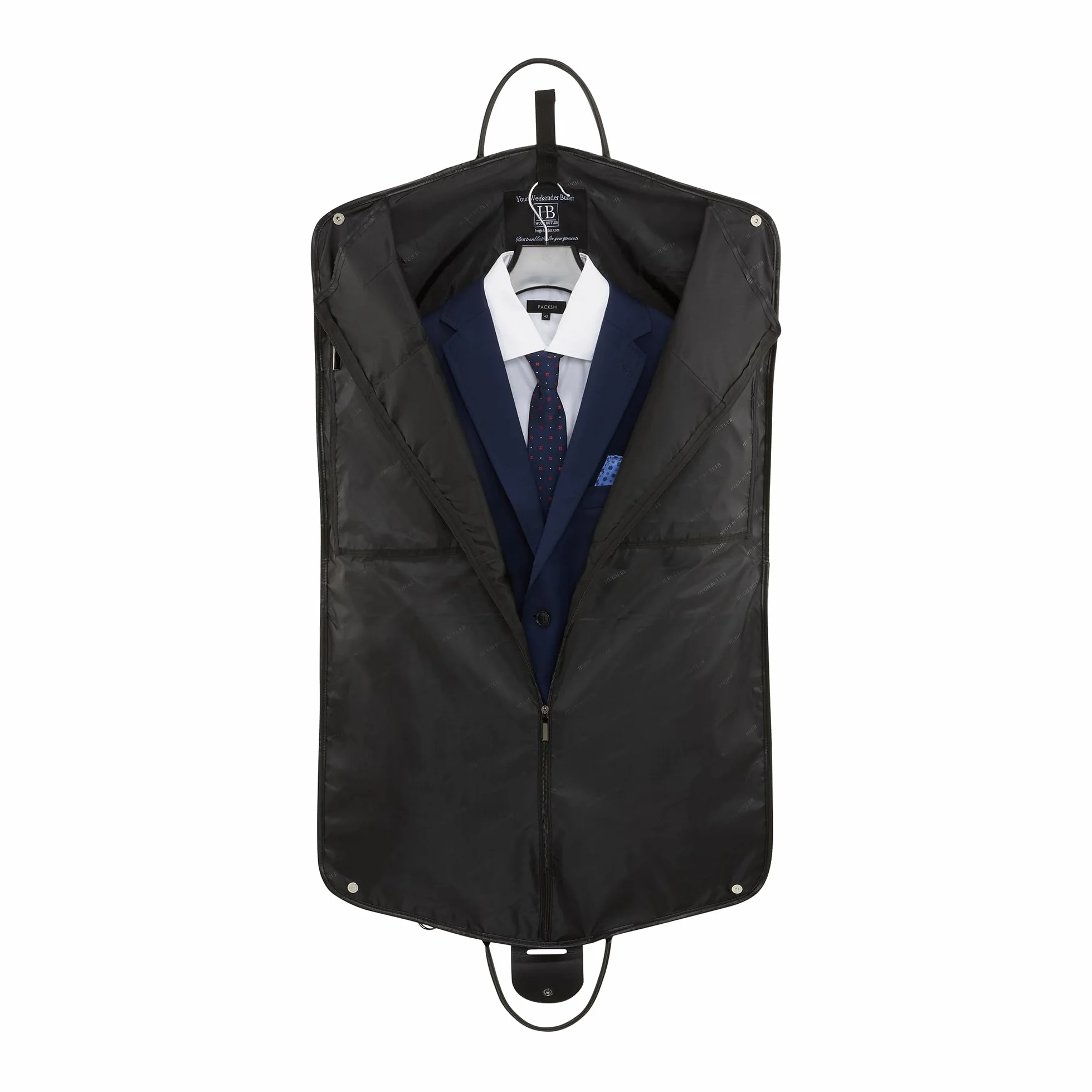 Housse de Costume (Léger) 40" - Élégante pour 1-2 Costumes avec Sangle d’Épaule - Housse À Vêtements pour Hommes et Femmes - Pliable - Vêtements sans Faux Plis. Niles Noir