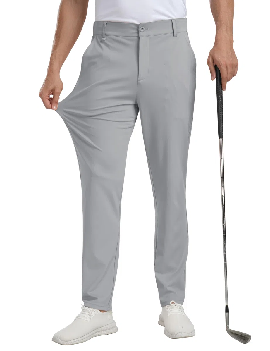 MoFiz Pantalon de Golf Homme Extensible Pantalon de Travail Décontracté Coupe Ajustée Stretch Sport Pants 30"/32" avec 5 Poches