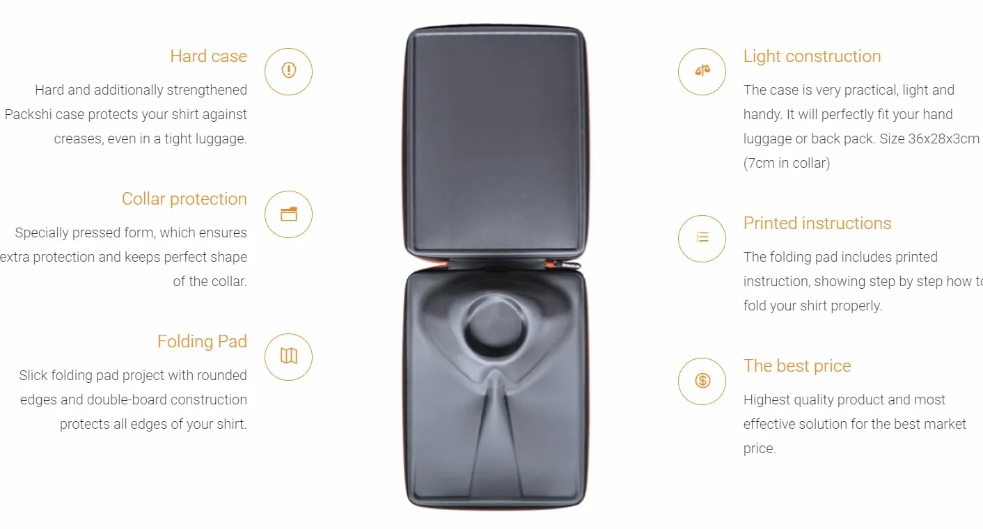 Packshi Housse de Voyage pour Chemises avec plieur à Linge et étiquette supplémentaire Gratuite | Cadeaux pour Hommes | Accessoires de Voyage pour Homme, Emballage, Étui de Protection