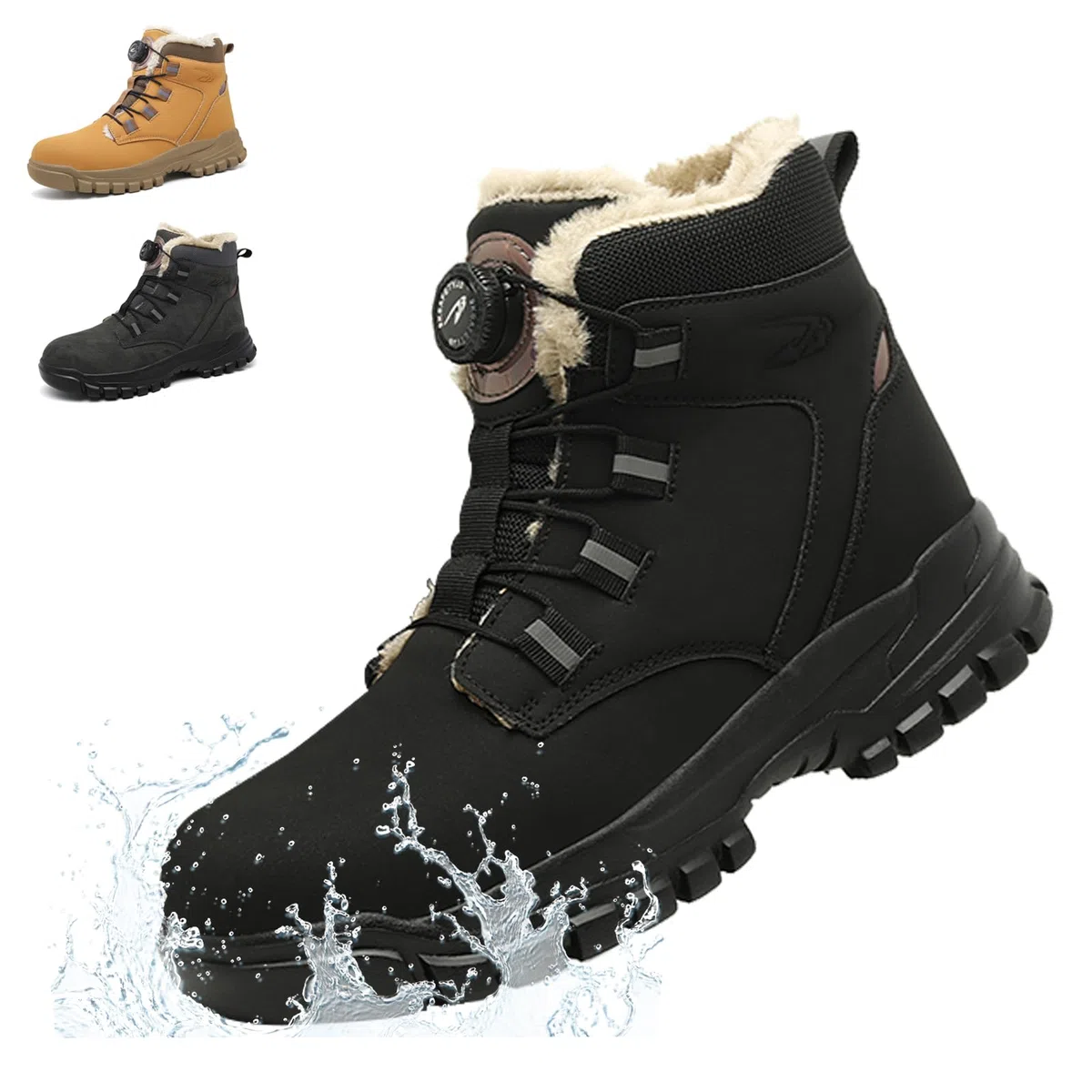 Chaussure de Sécurité Homme Femme Hiver Imperméable Chaussures de Travail Embout Acier Antidérapante Bottes de Sécurité
