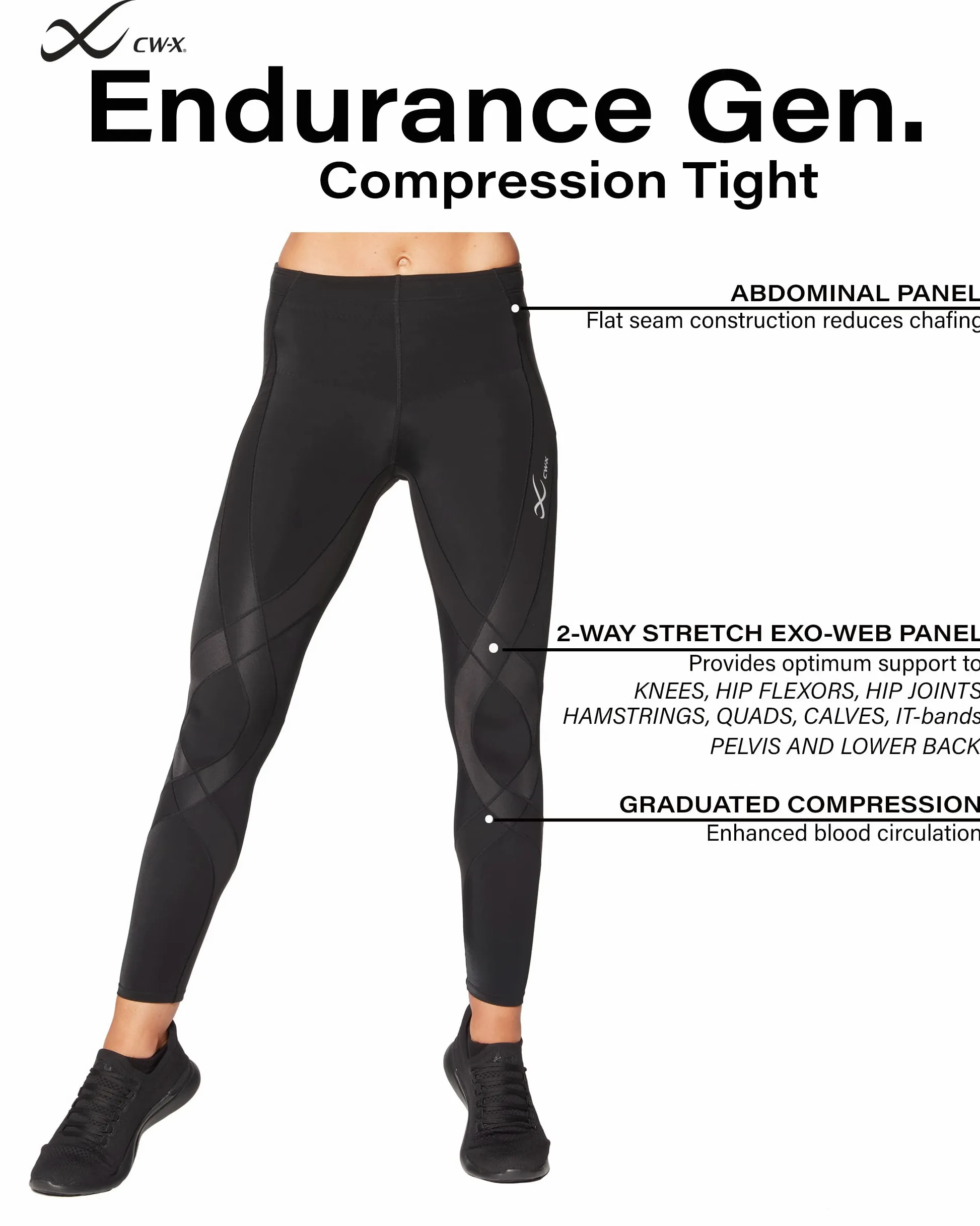 CW-X Women's Endurance Generator Joint and Muscle Support Compression Tight