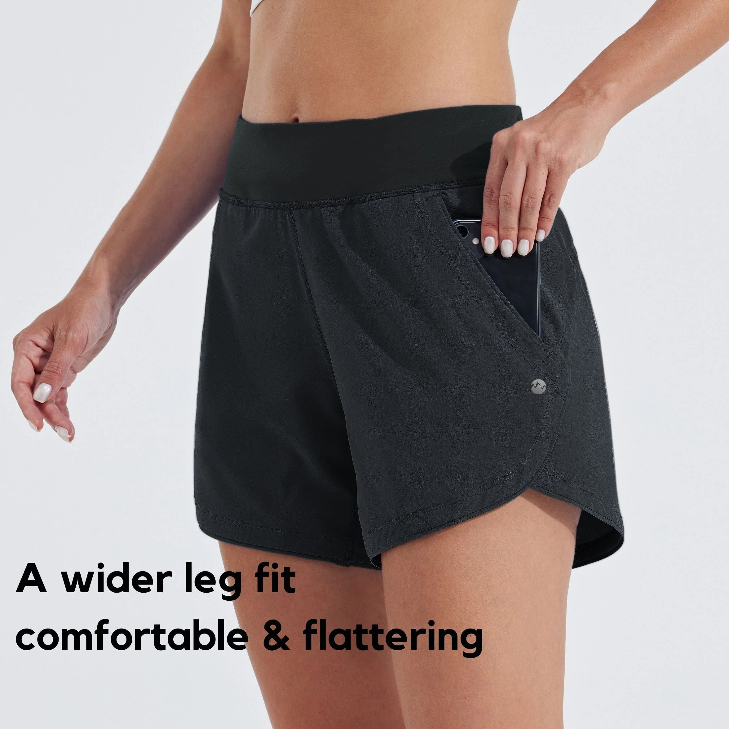 WILLIT Short de bain à séchage rapide pour femme 5" avec poches doublées
