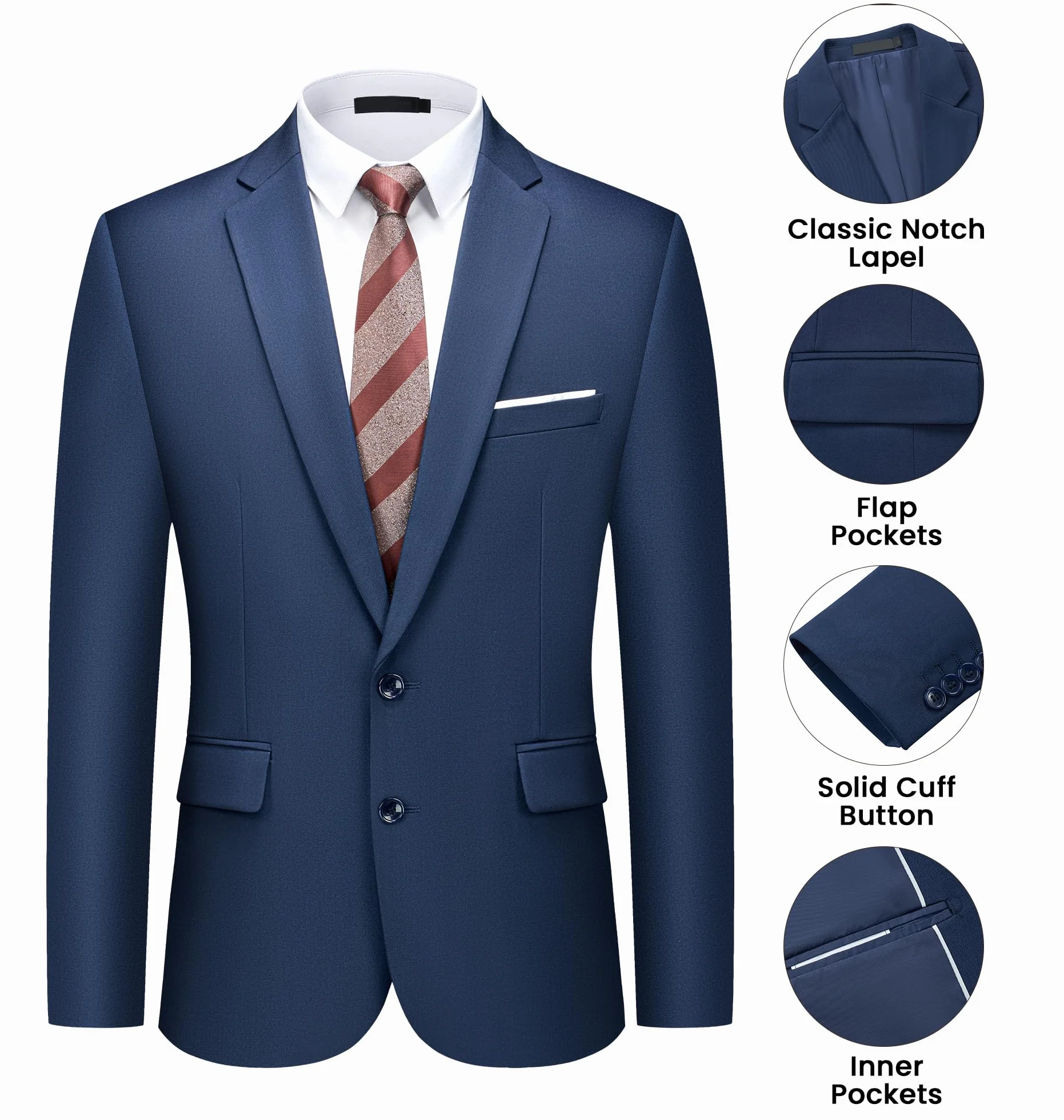 Costume Homme 2 Pièces Slim Fit Costume Business 2 Boutons Formel Mariage Élégant Veste Pantalon Travail Bureau Cérémonie