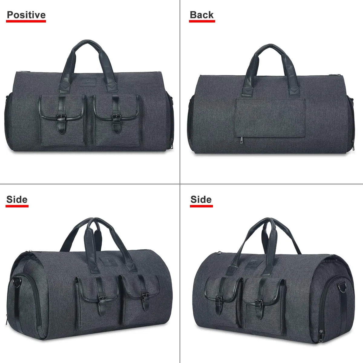 UNIQUEBELLA Housses de Costume de Voyage Housses de Vêtements pour Transport Sac de Costume Sacs de Voyage Sac de Sport Poches de Rangeme Sac de Protection pour Costumes(Gris Foncé)