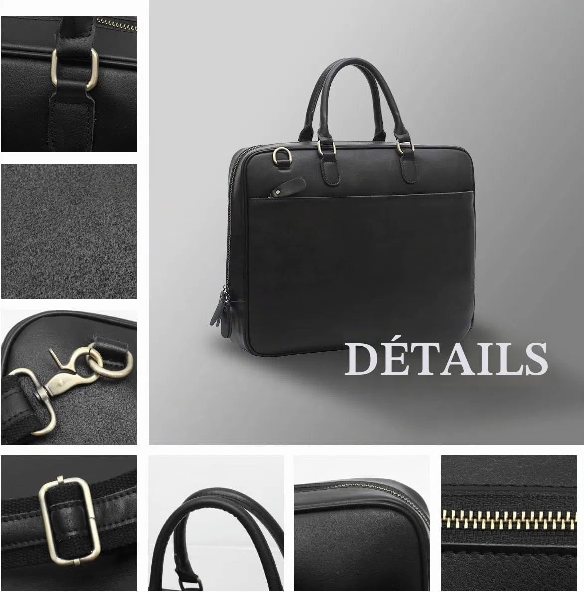 Leathario Sac Homme Porte Document Sac en Cuir Sac Messager Sac Ordinateur Homme Cuir