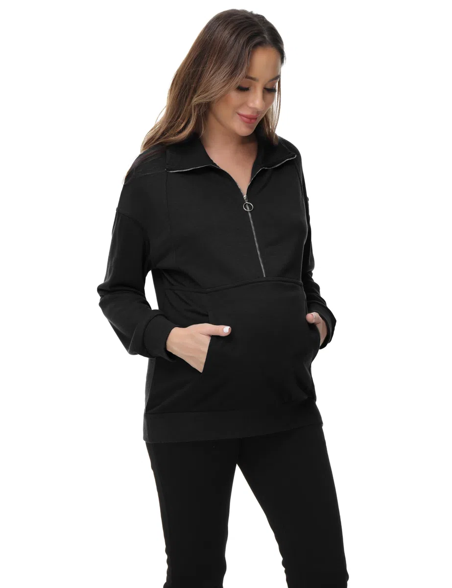 Maacie Vêtements de maternité - Hauts à manches longues - Pull de grossesse - Coupe décontractée - Hauts pour femmes enceintes