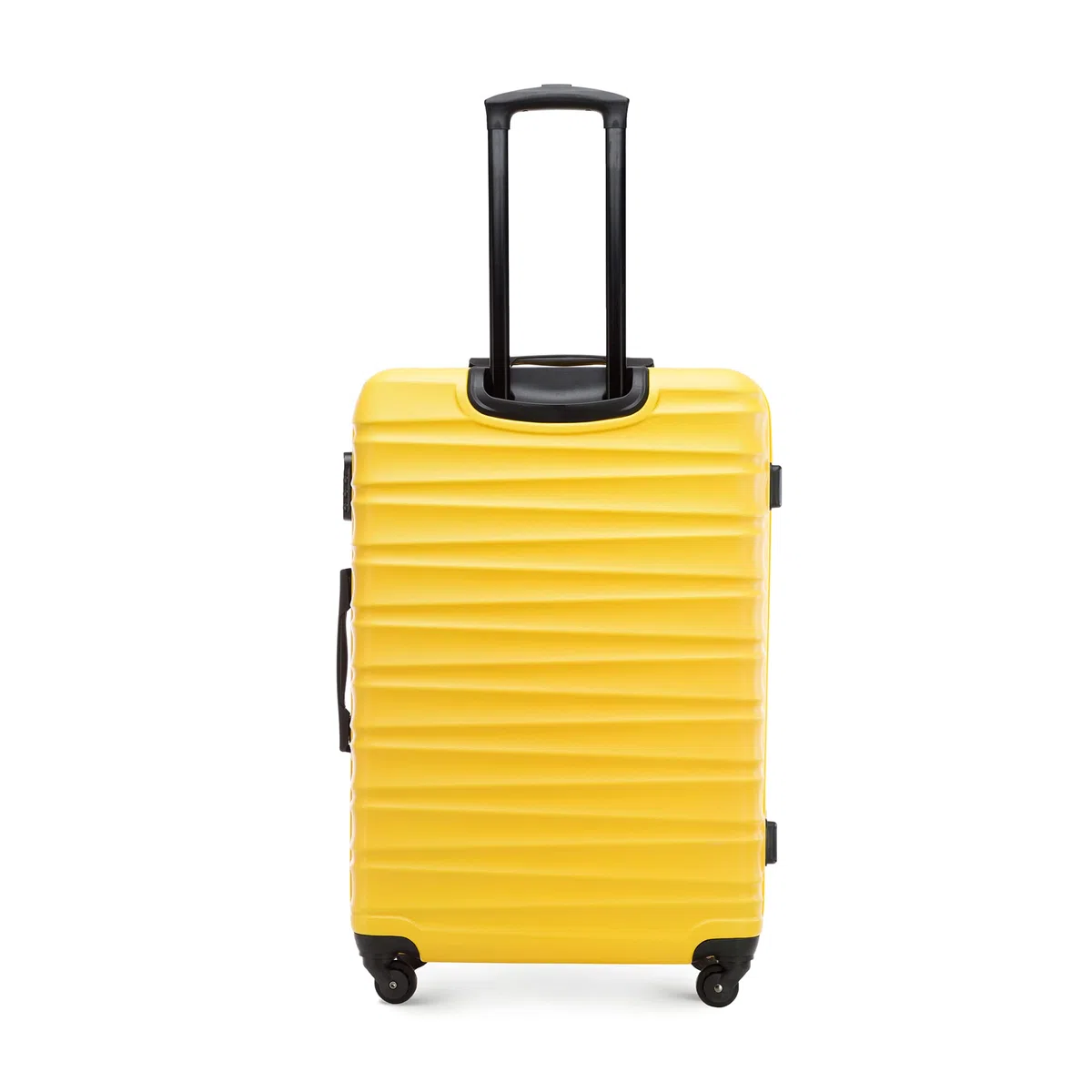 WITTCHEN Valise Grande Taille Valise de Voyage à roulettes Coque Rigide ABS 4 roulettes Spinner Serrure à Combinaison Poignée télescopique Groove Line Taille XL Jaune Air France/Easyjet/Ryanair