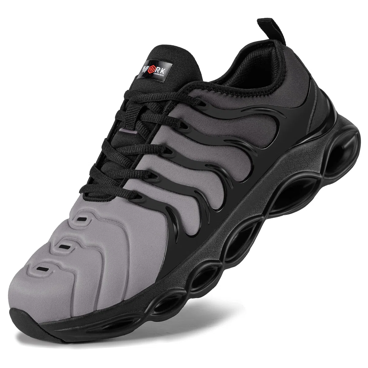 LARNMERN Chaussures de Sécurité Femme Légères Embout Acier Respirantes Noir Gris 38.5 EU